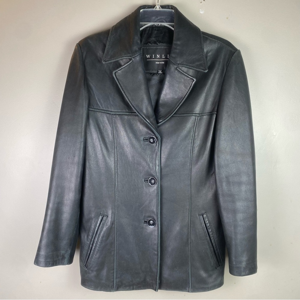 Winlet New York 100% leather womens coat M
